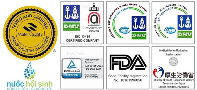 Các chứng nhận dòng máy của Enganic đã đạt được trong những năm qua