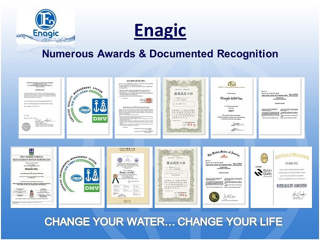 Enagic International, công ty sản xuất dòng sản phẩm Kangen Anespa DX được chứng nhận ISO 9001, ISO 14001 và ISO 13485 về kiểm soát chất lượng và quản lý môi trường