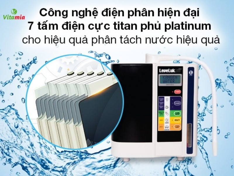 Tấm điện cực titan phủ Platinum trên các dòng máy Kangen mang đến chất lượng nước ion vượt trội